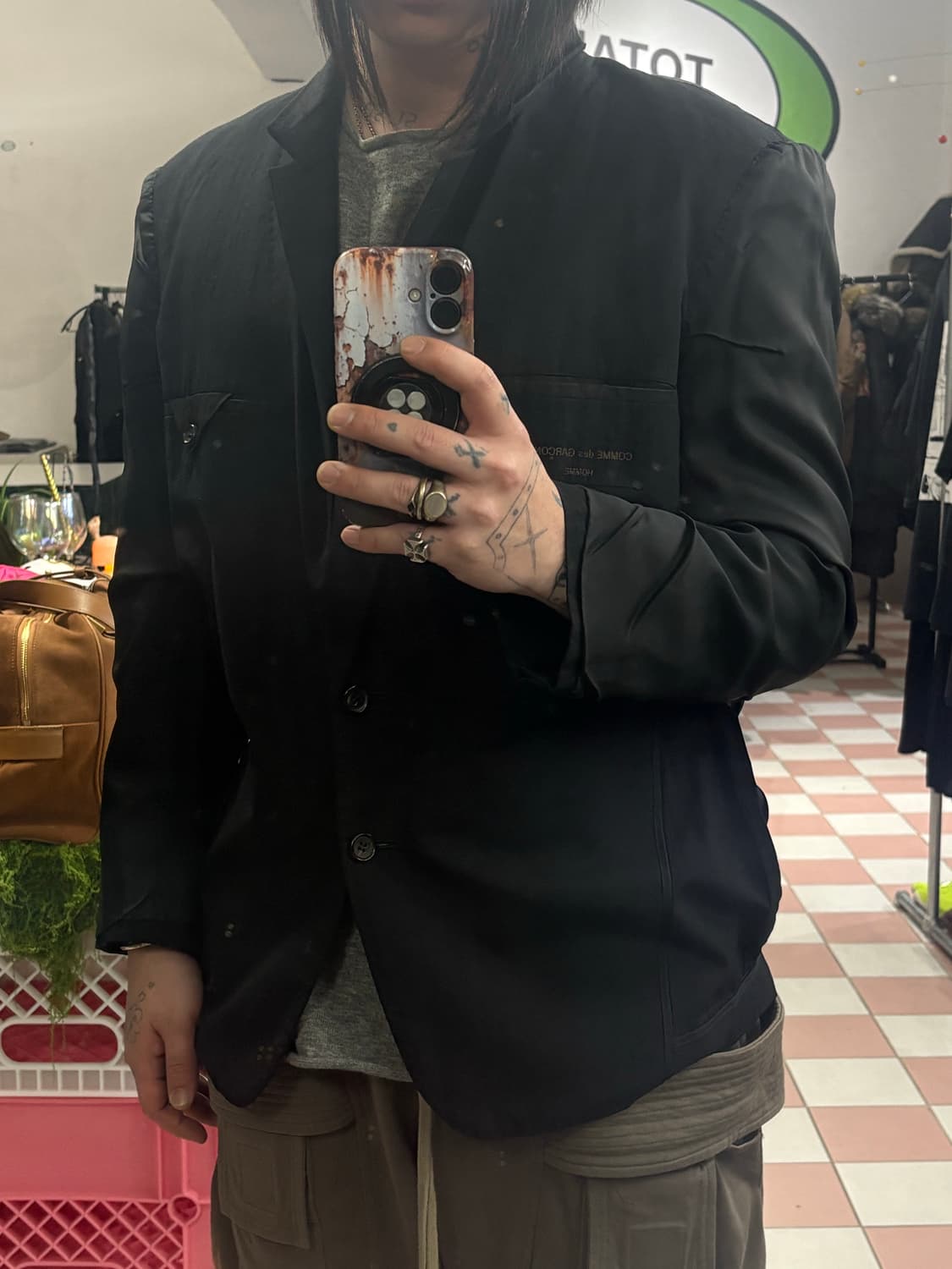 TTF✳️꼼데가르송 옴므 AD1988 투버튼 울 블레이져 상품이미지2