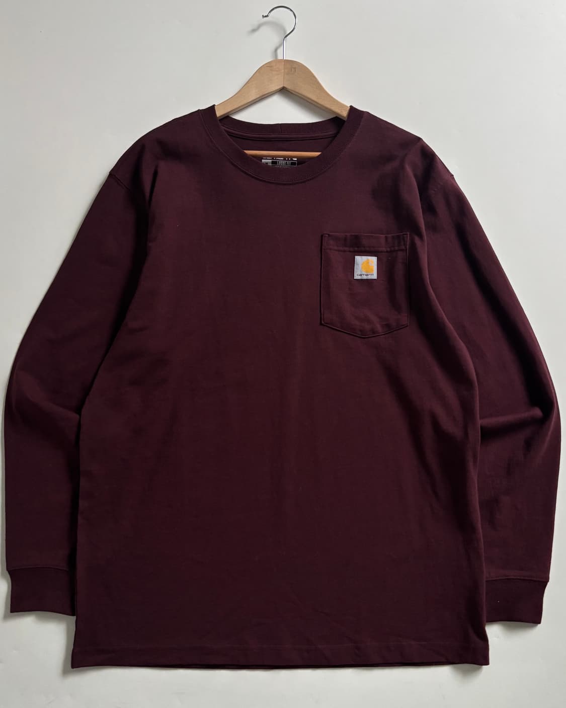 Carhartt 칼하트 포켓로고 버건디 코튼 슬리브 상품이미지1