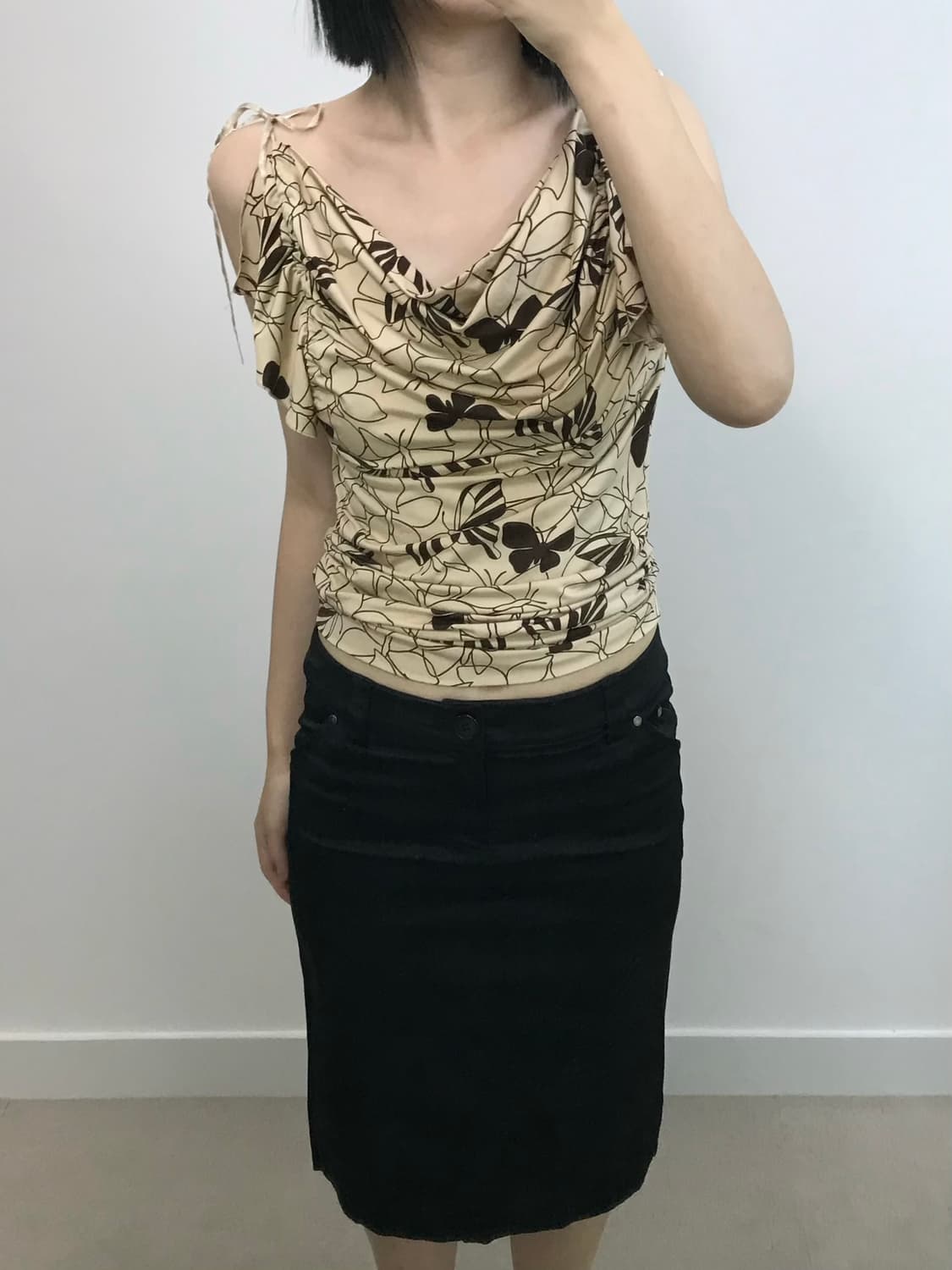 빈티지 스트랩 패턴 탑 상품이미지2