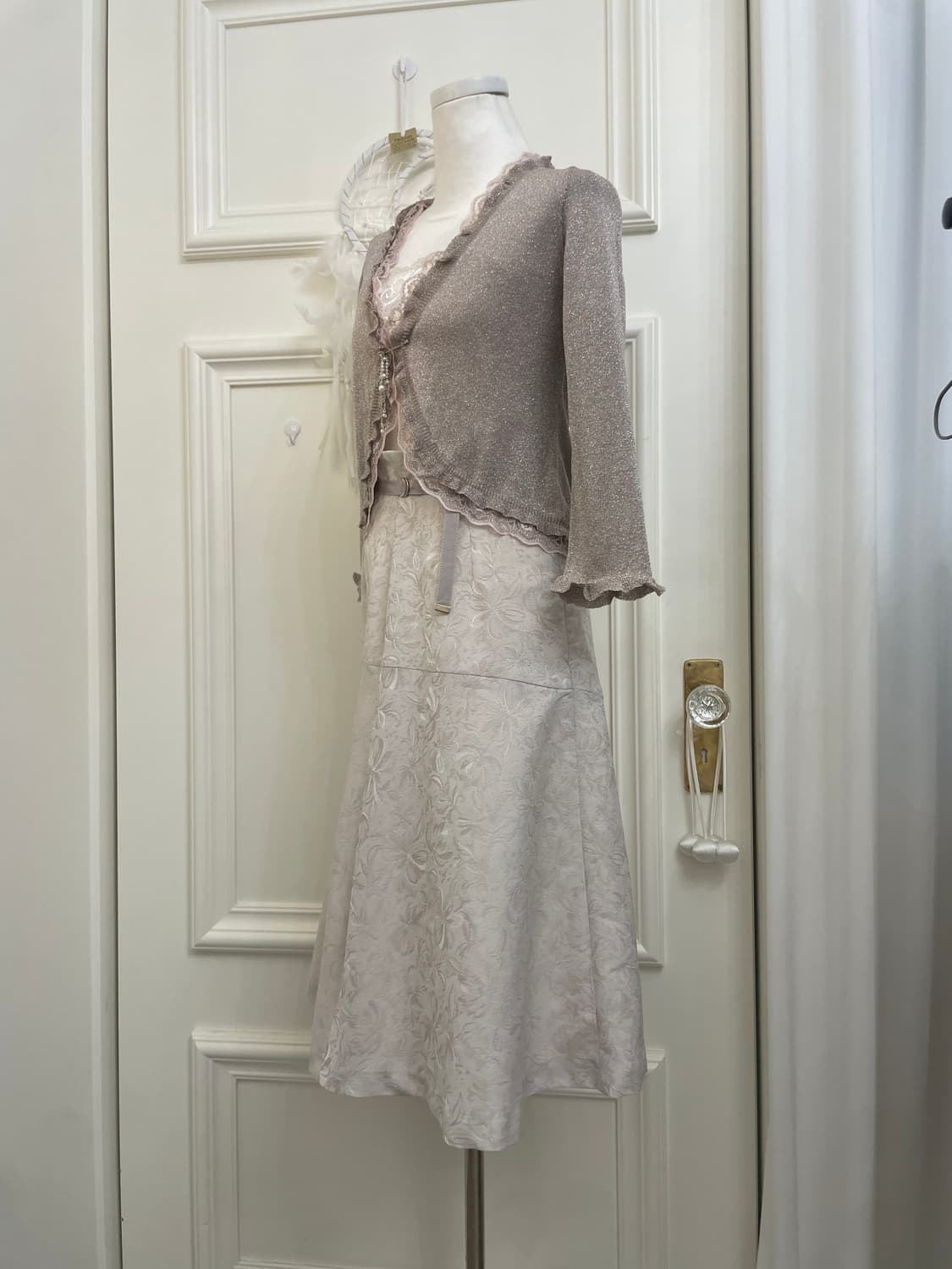 dark lavender glitter lace trim cardigan 상품이미지2