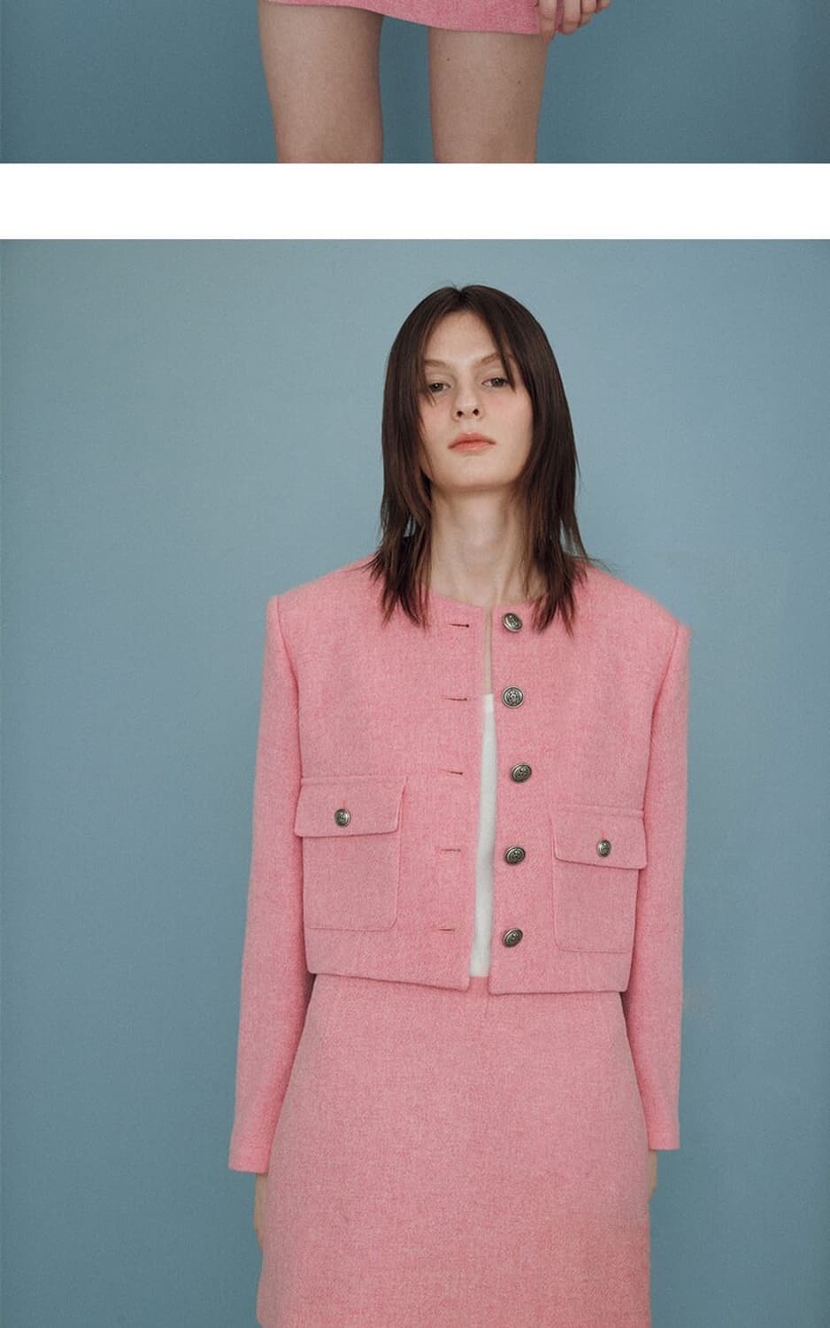 조이그라슨 핑크 트위드 크롭자켓 / 미니스커트 세트 (M사이즈) 상품이미지2