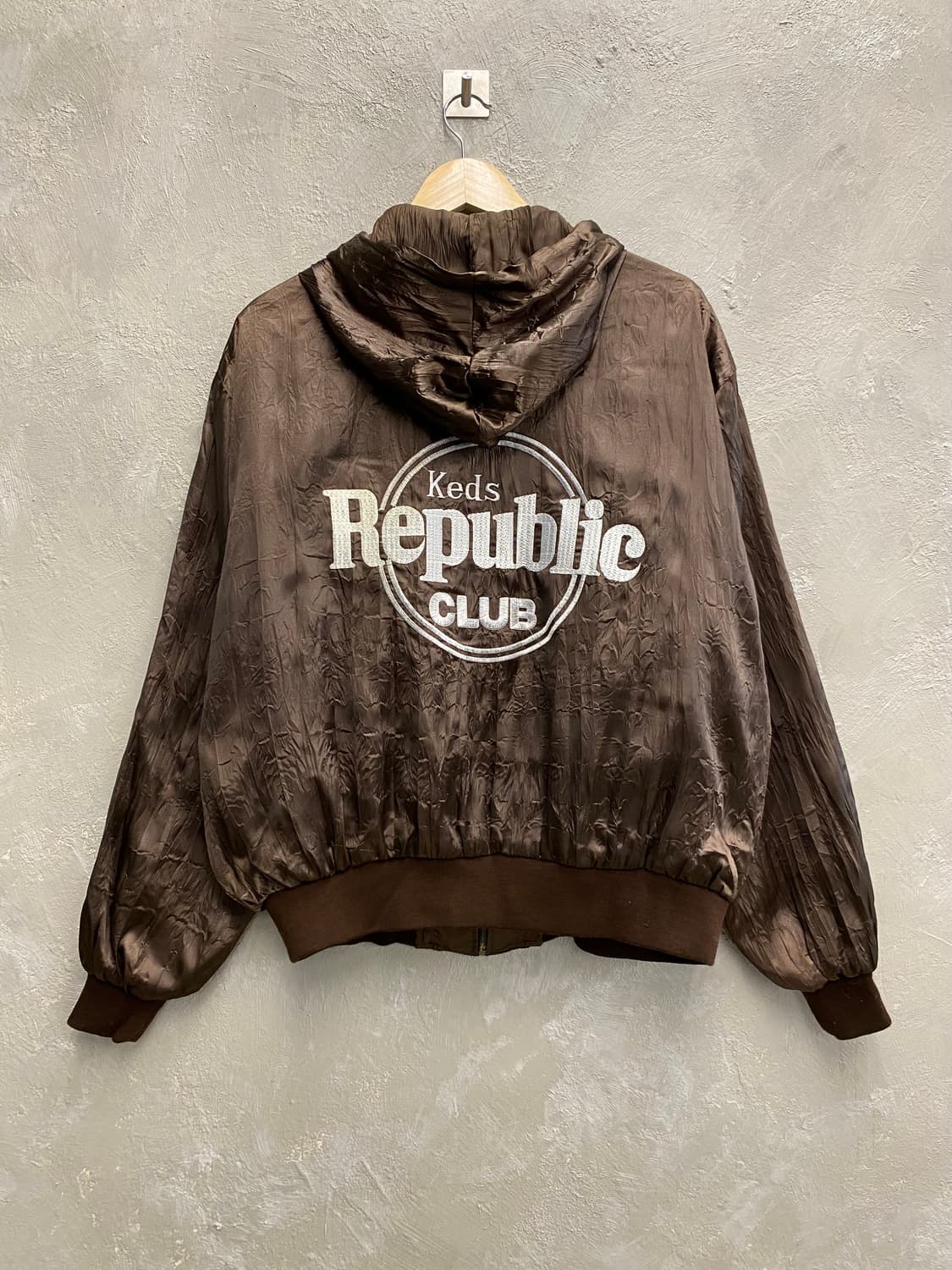 [L-XL] 90s Vintage 빈티지 브라운 나일론 후드 자켓 상품이미지4