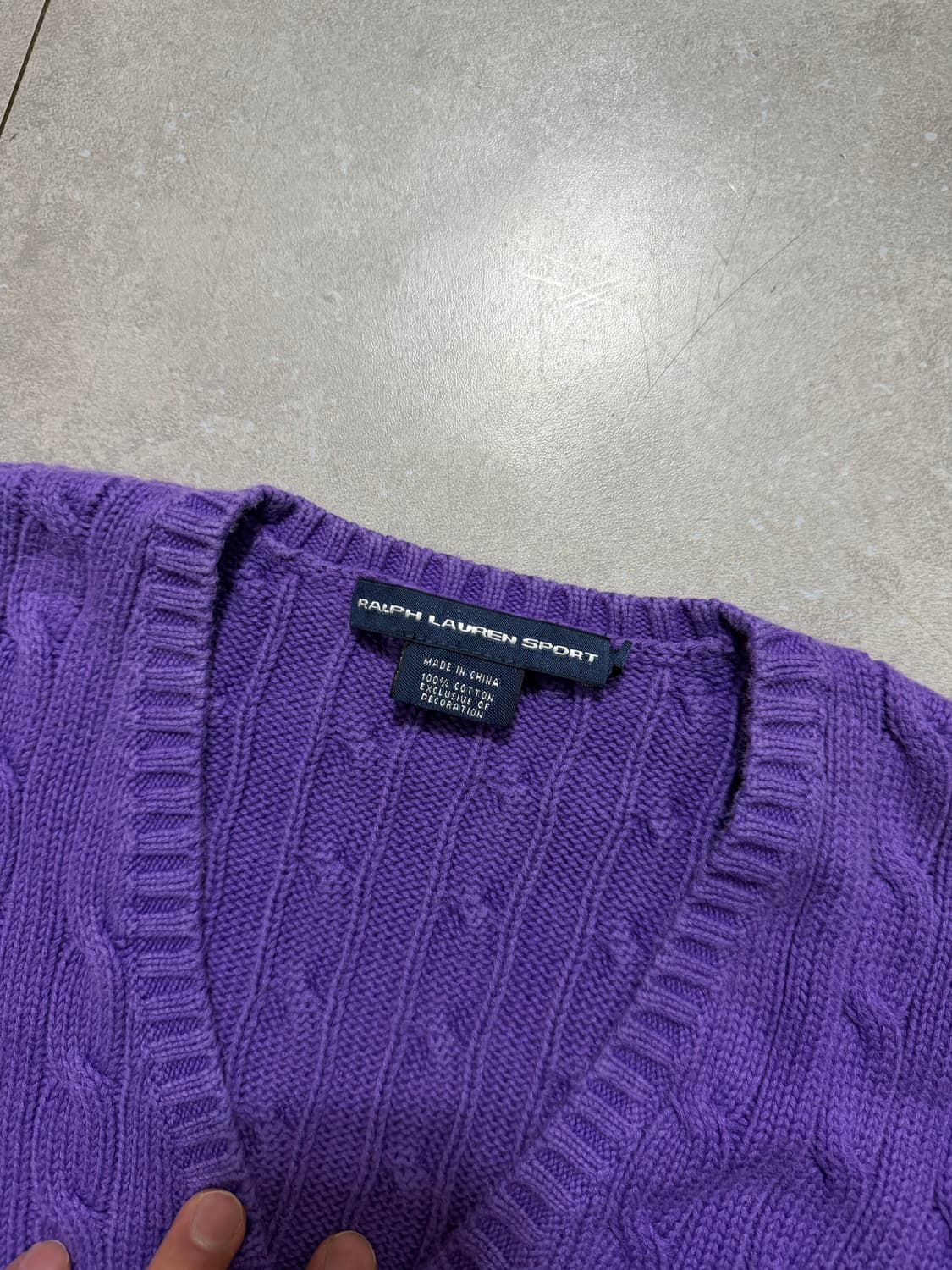 랄프로렌 폴로 퍼플 컬러 케이블 니트 빈티지 숏슬리브 55size   상품이미지3