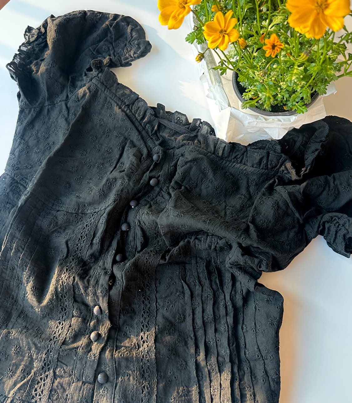 새상품 코코앤유 핑퐁퍼프 블라우스 블랙, 3호 상품이미지2