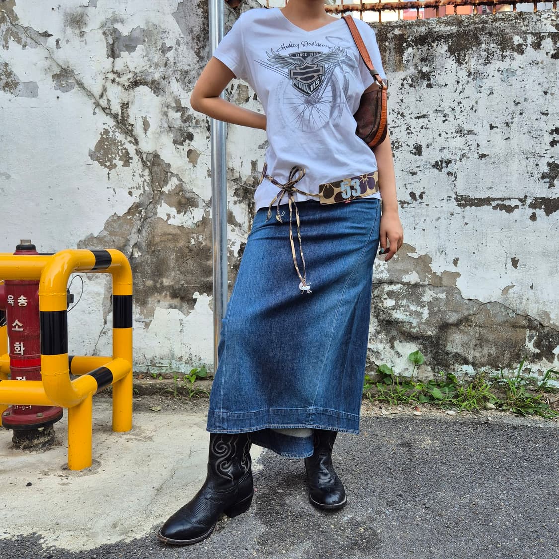 Levi's)00s 리바이스 플라워 패턴 허리 랩 53패치 벨트 상품이미지4