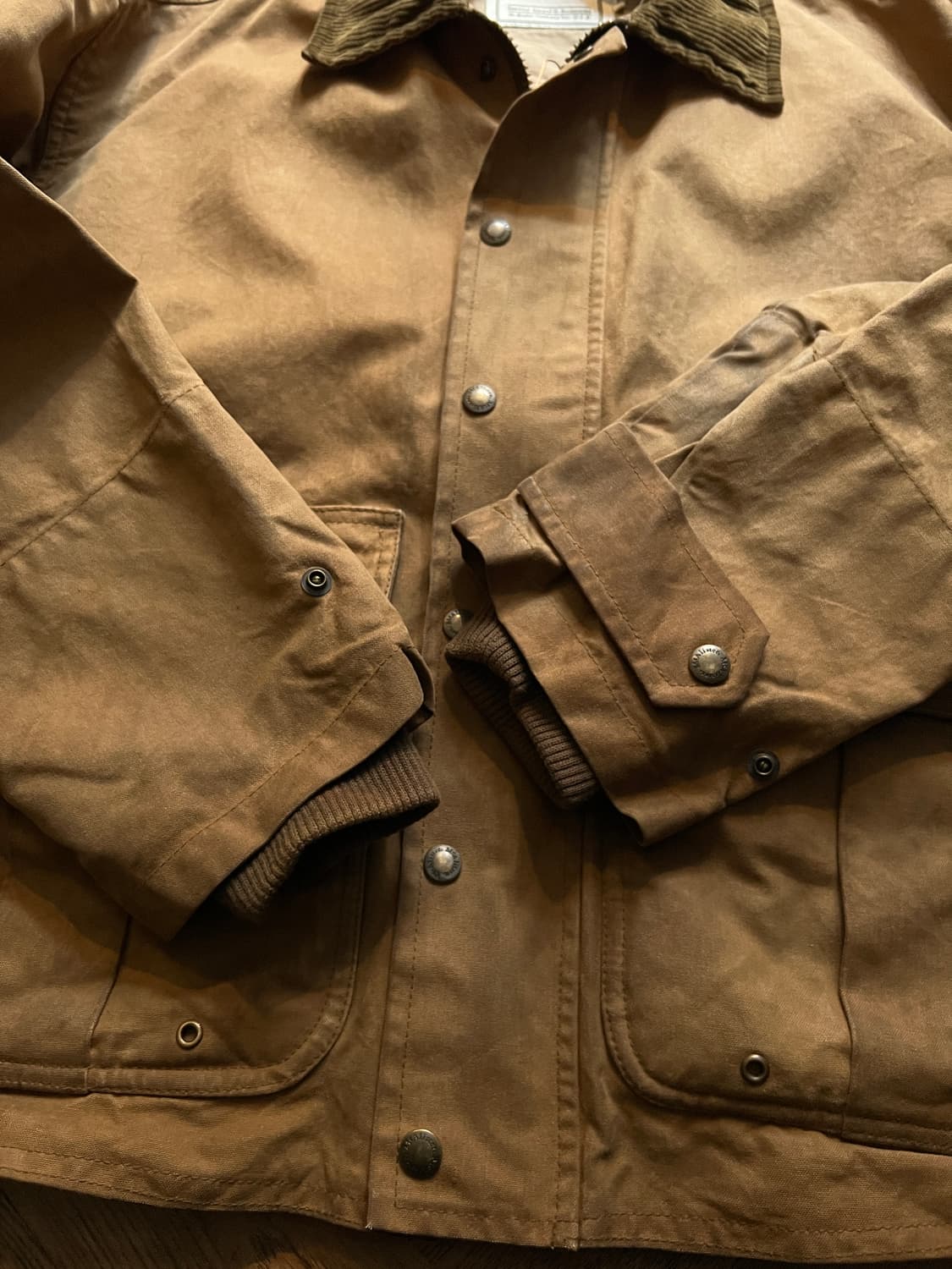 [M]90's USA 빈티지 브라운 왁스드 숏 헌팅 자켓 상품이미지4