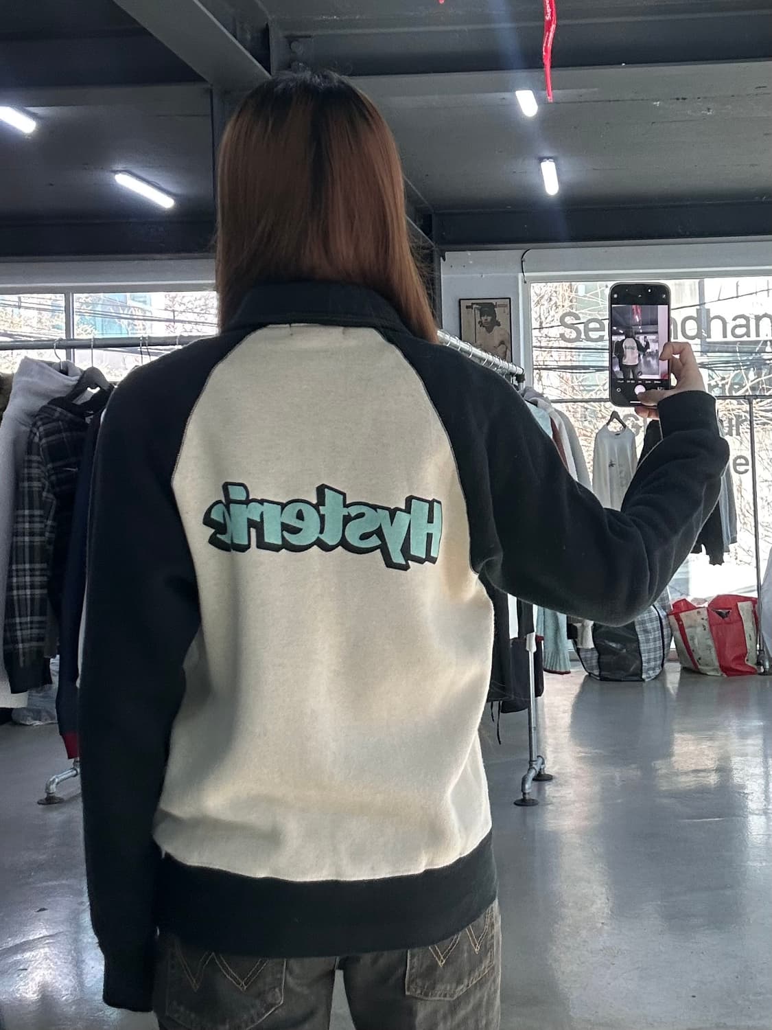 히스테릭글래머 데빌 백로고 스웻 바시티자켓 상품이미지1