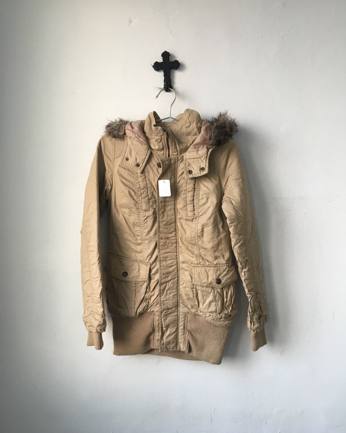 Fake fur hood jacket 상품이미지2