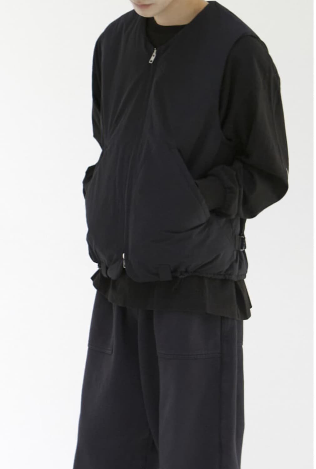 (3)폴리테루 패디드 베스트 잉크 블랙 상품이미지1