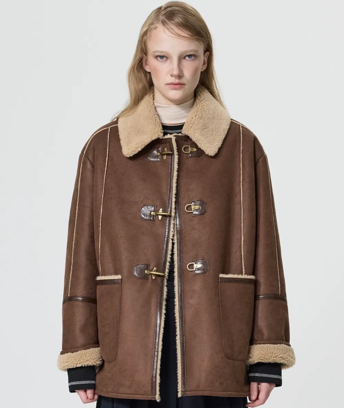 [장원영 착용] 새상품컨디션/ 스웨이드 무스탕 점퍼 상품이미지3