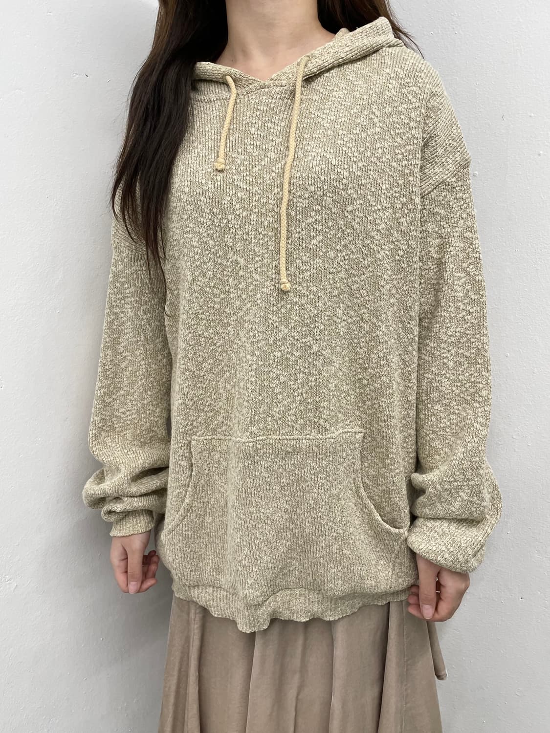 L.L.bean 베이지 후디 니트 상품이미지2