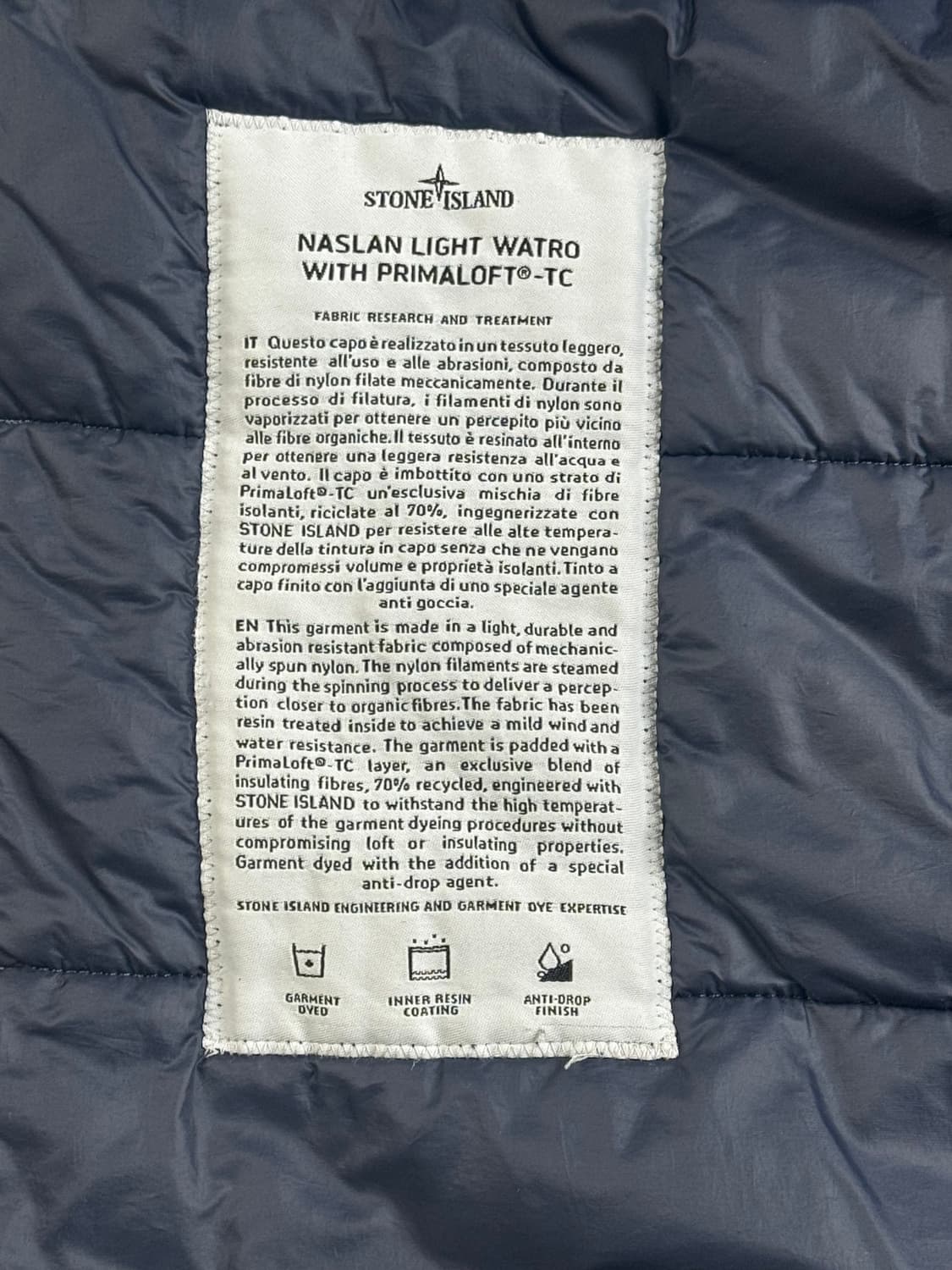스톤아일랜드 남성 와펜 나슬란 네이비 자켓 M 상품이미지5