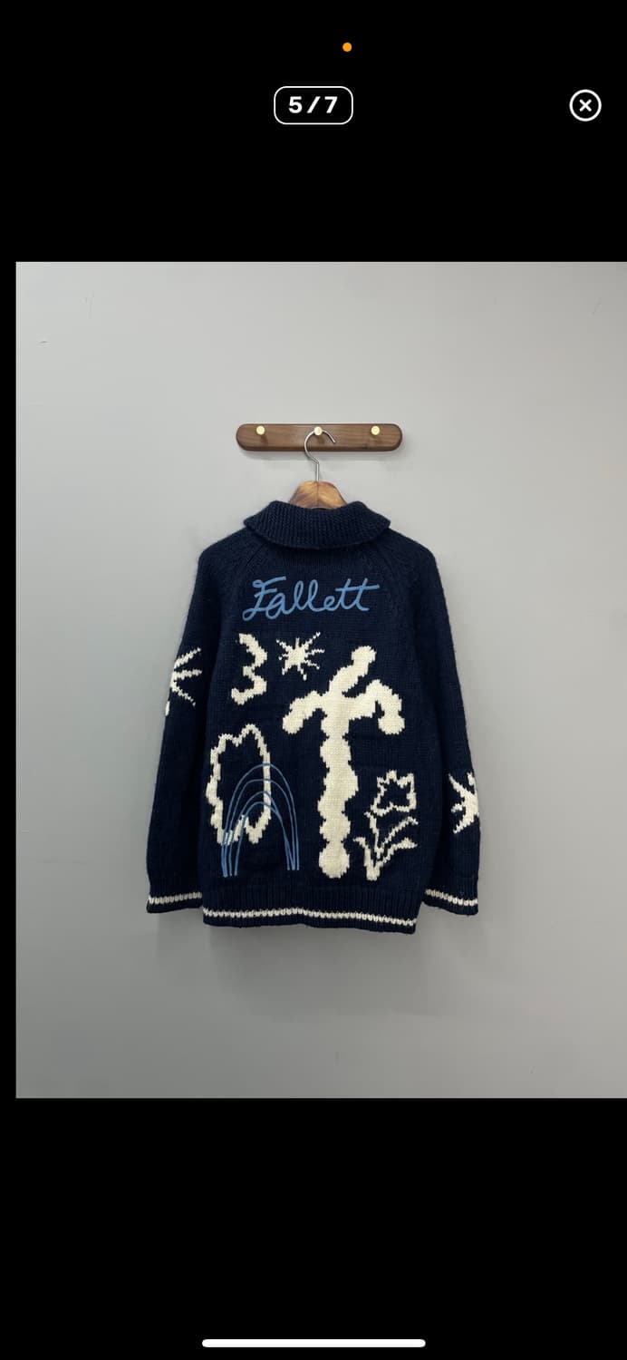 팔렛 드로잉 가든 카우치 네이비 니트집업 A2768 상품이미지5