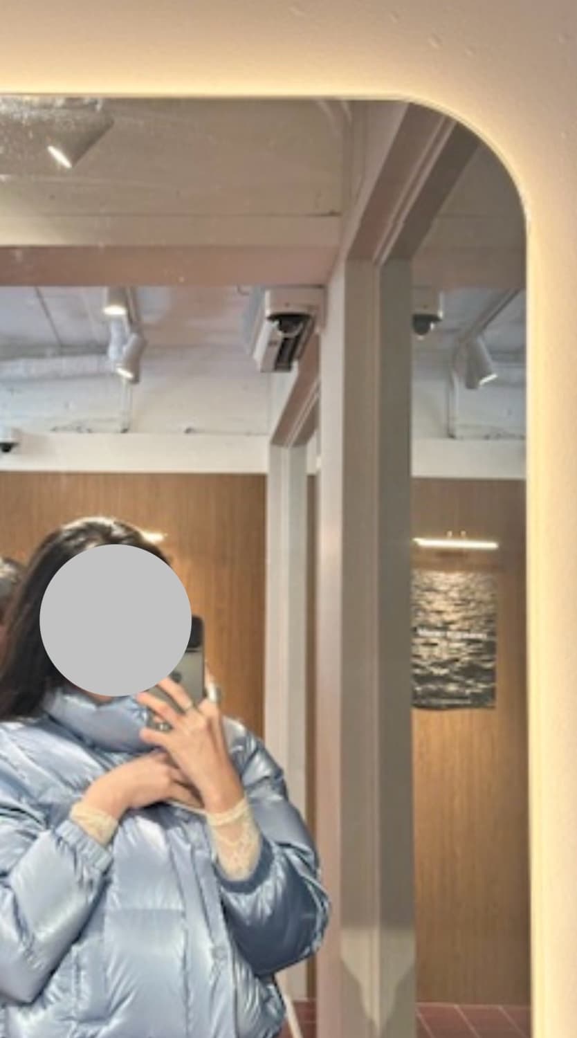 크롬 느낌 크롭 패딩 (하늘색) 상품이미지5