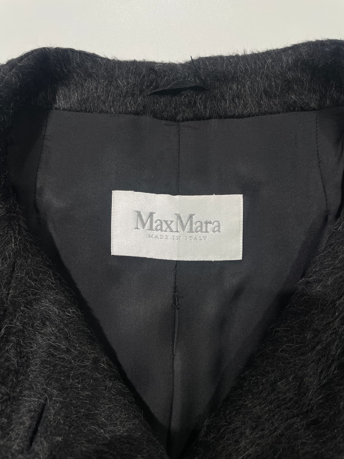 막스마라 블랙 플랫 카라 히든 버튼 알파카 울 코트 상품이미지7