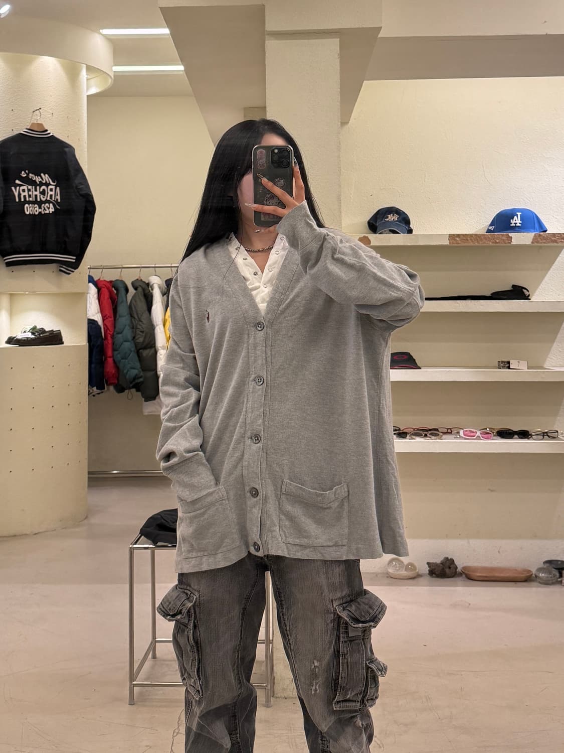 폴로 랄프로렌 포니 가디건 그레이 U865 상품이미지1