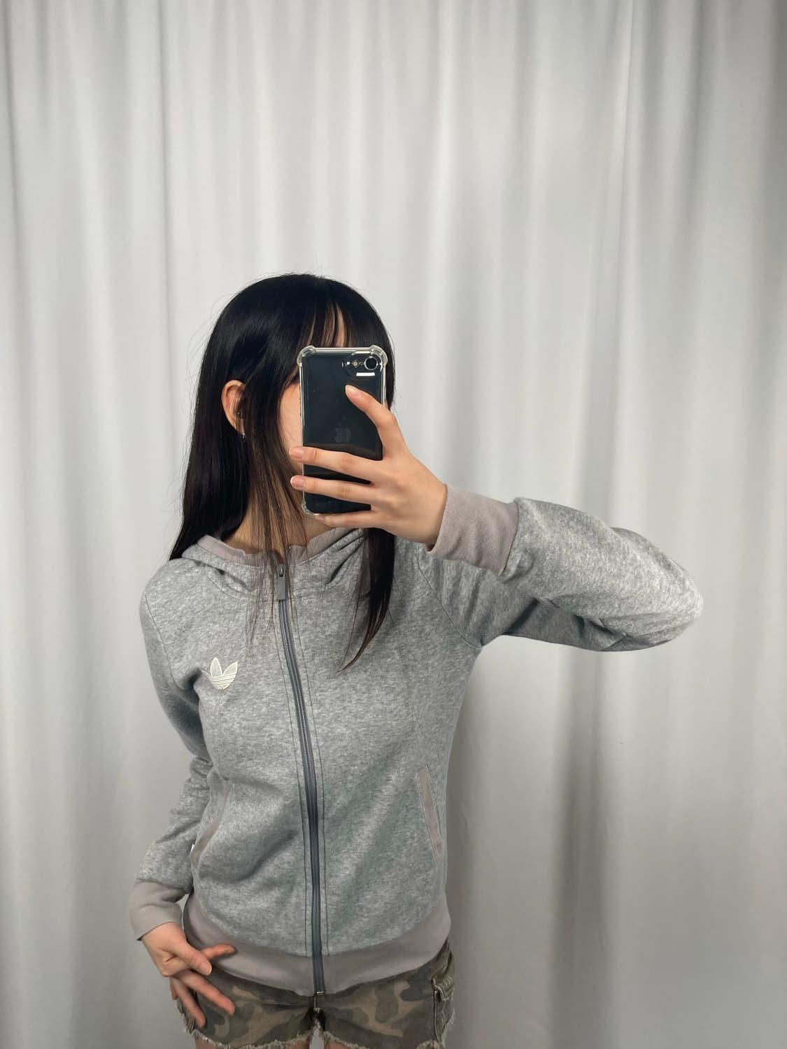 아디다스 파이어버드 그레이 후드집업 상품이미지1