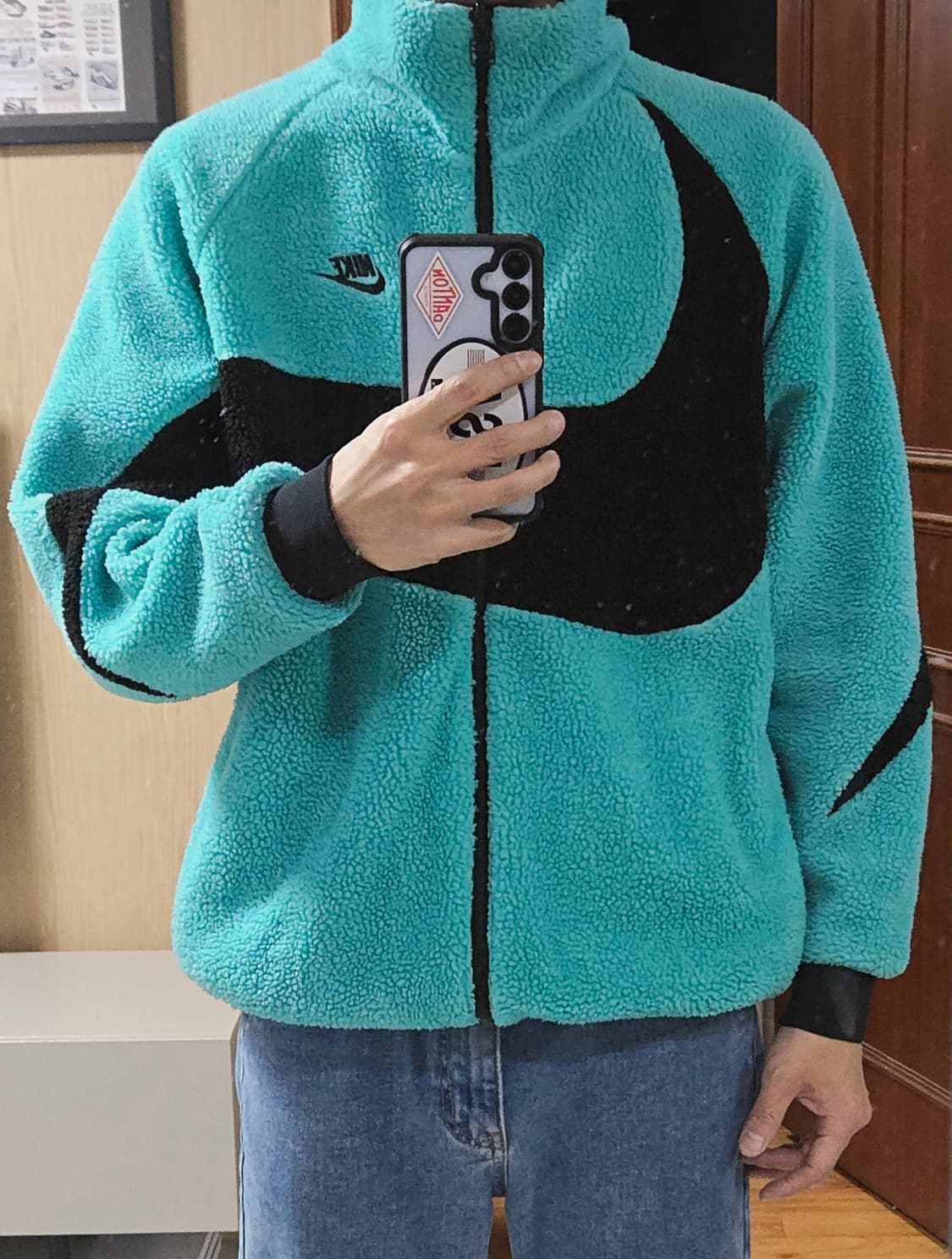 (착샷) 나이키 후리스 리버시블 민트 블랙 상품이미지10