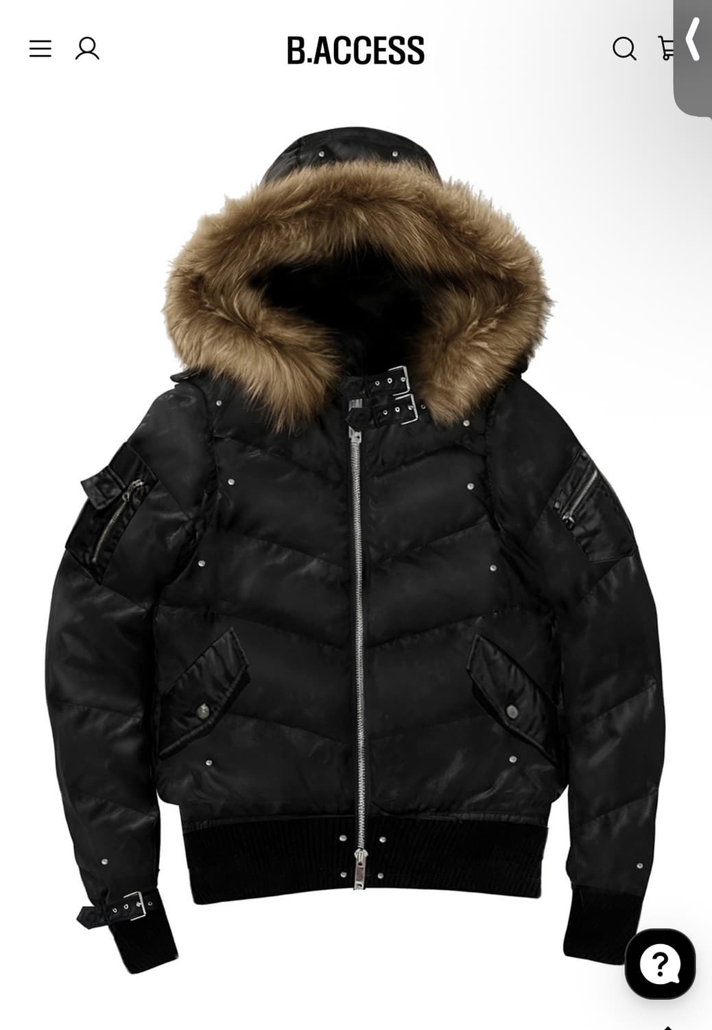 비엑세스 후드 퍼 패딩 점퍼  상품이미지1