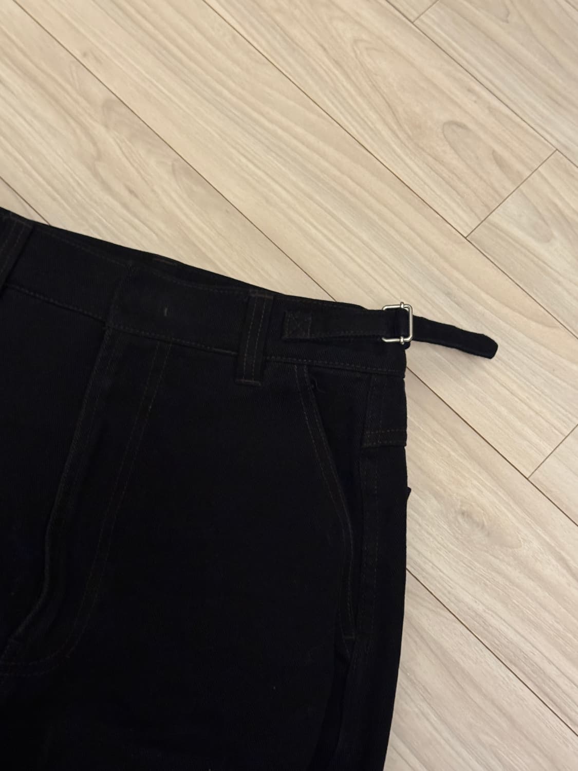 모노하 Cotton curve pants 블랙 상품이미지4