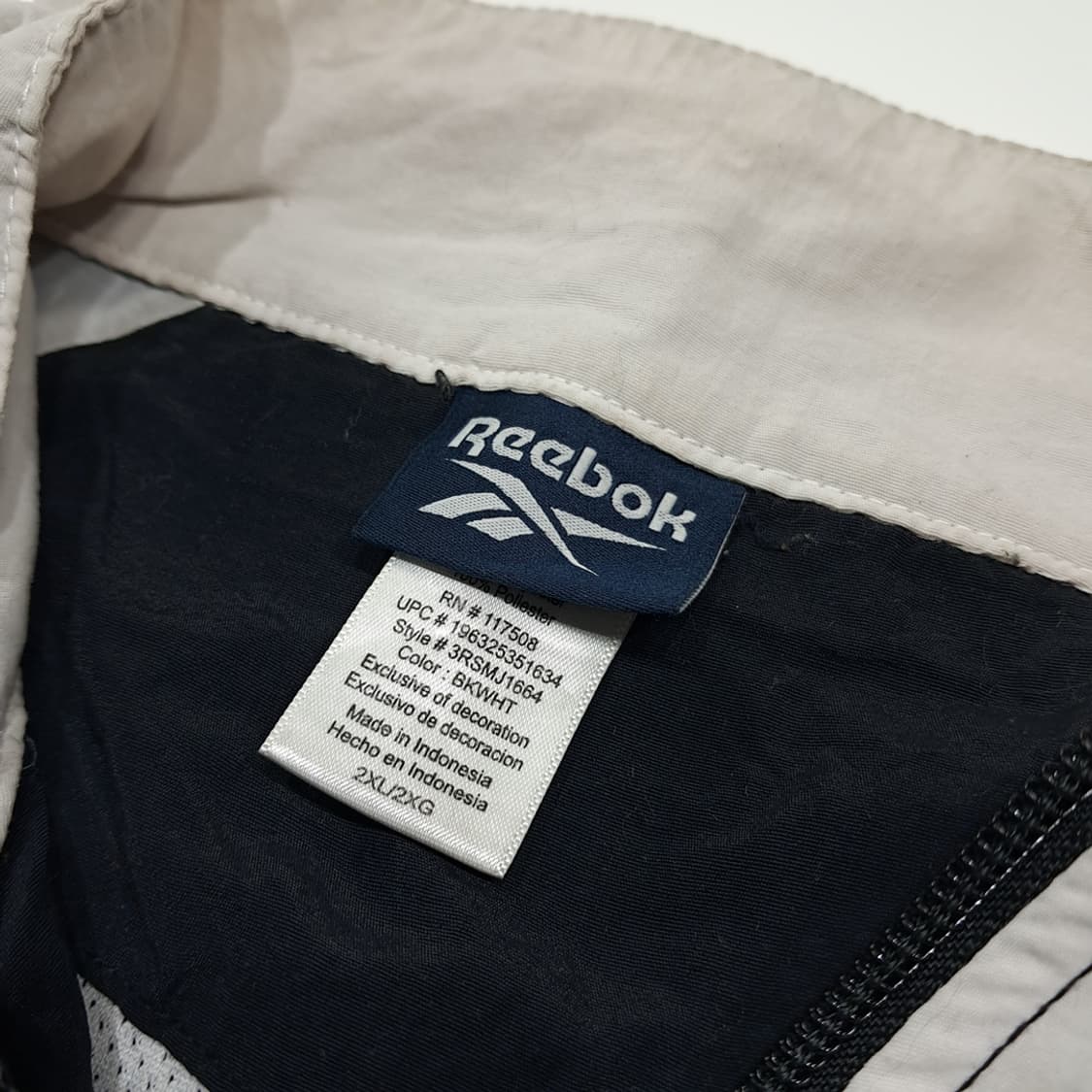 CL977 2XL 리복 올드스쿨 블랙화이트 바람막이 트랙자켓 상품이미지4