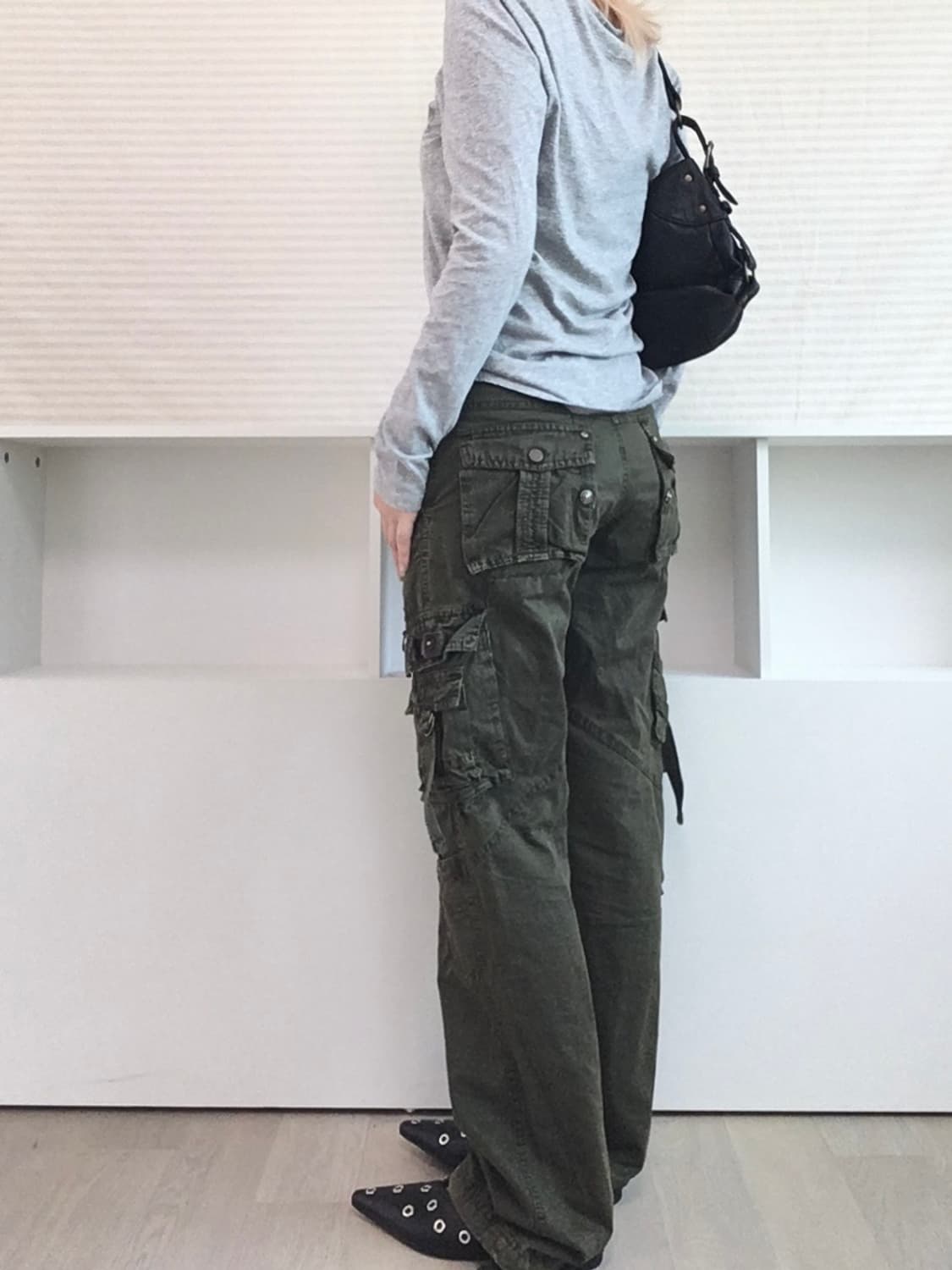 jpn vintage y2k khaki cargo pocket pants 상품이미지5