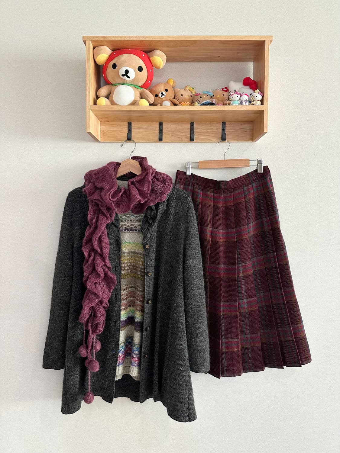 jpn 하구미 스즈코 너드 모리걸 아오이유우 히피 레이어드 코디세트 상품이미지1