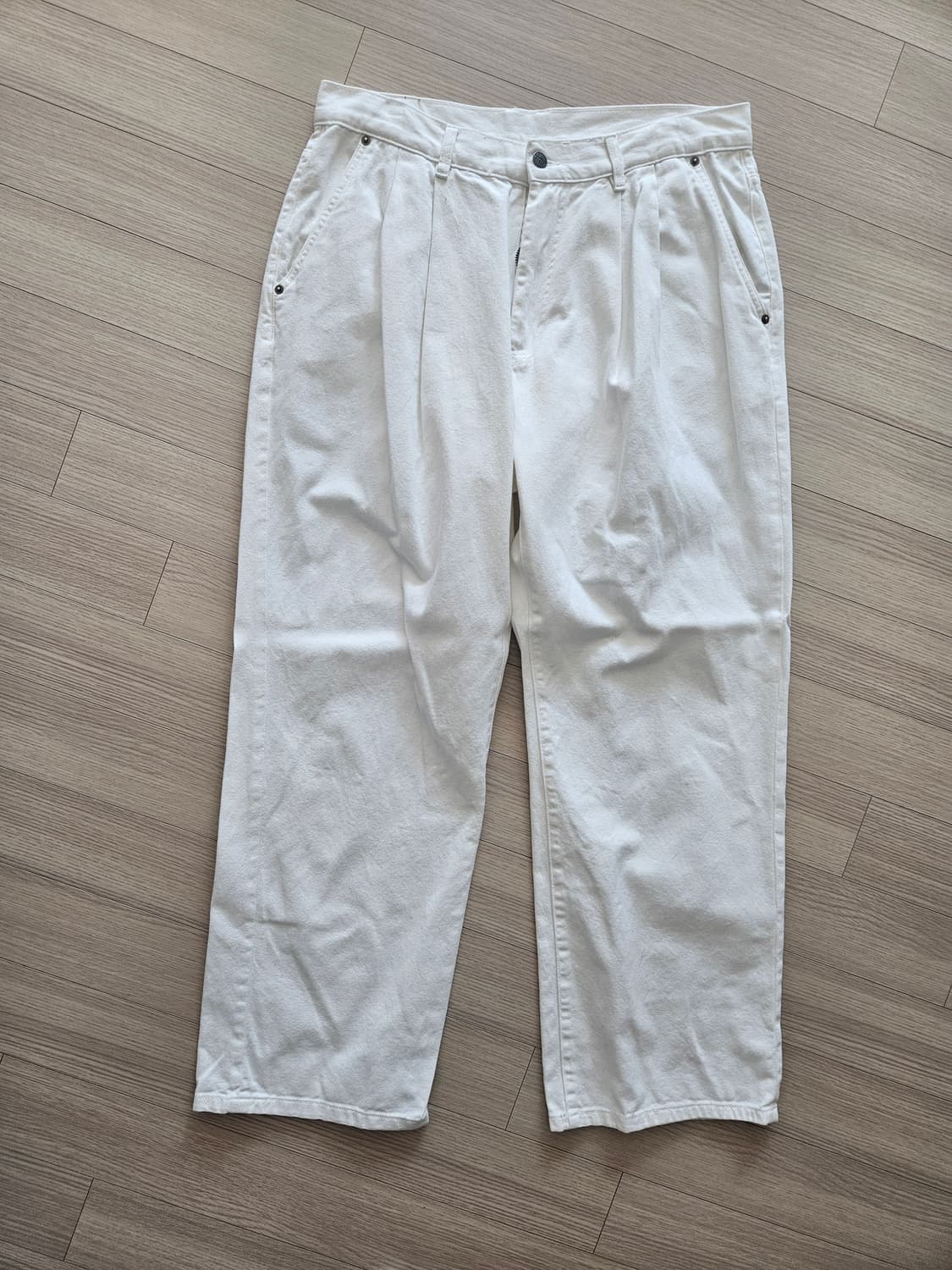 디미트리블랙 화이트면바지 상품이미지1