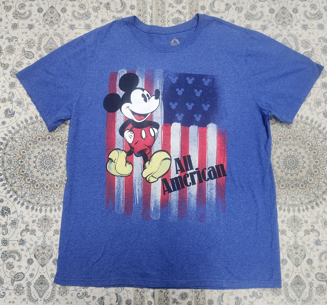 디즈니 미키마우스 성조기 프린팅 반팔티 2XL 상품이미지1