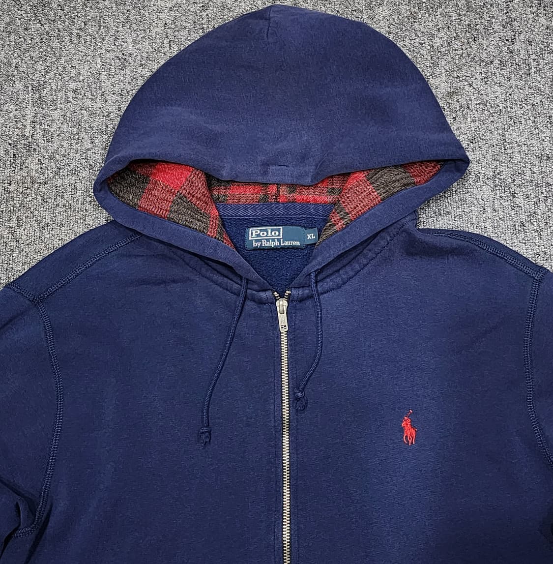 폴로 랄프로렌 빈티지 레드포니 후드집업 XL 상품이미지4