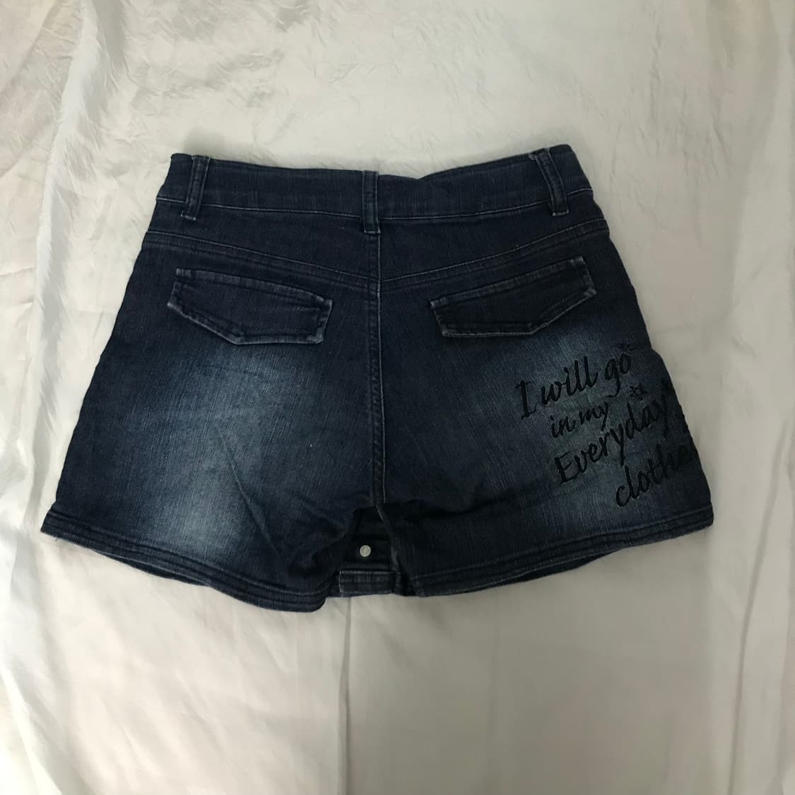 JPN Vintage 모리걸 데님 워싱 버튼 미니스커트 상품이미지4