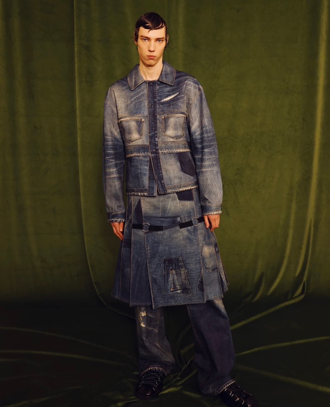 앤더슨벨 초회판 유니섹스 트롱프뢰유 프린티드 데님 팬츠 상품이미지7