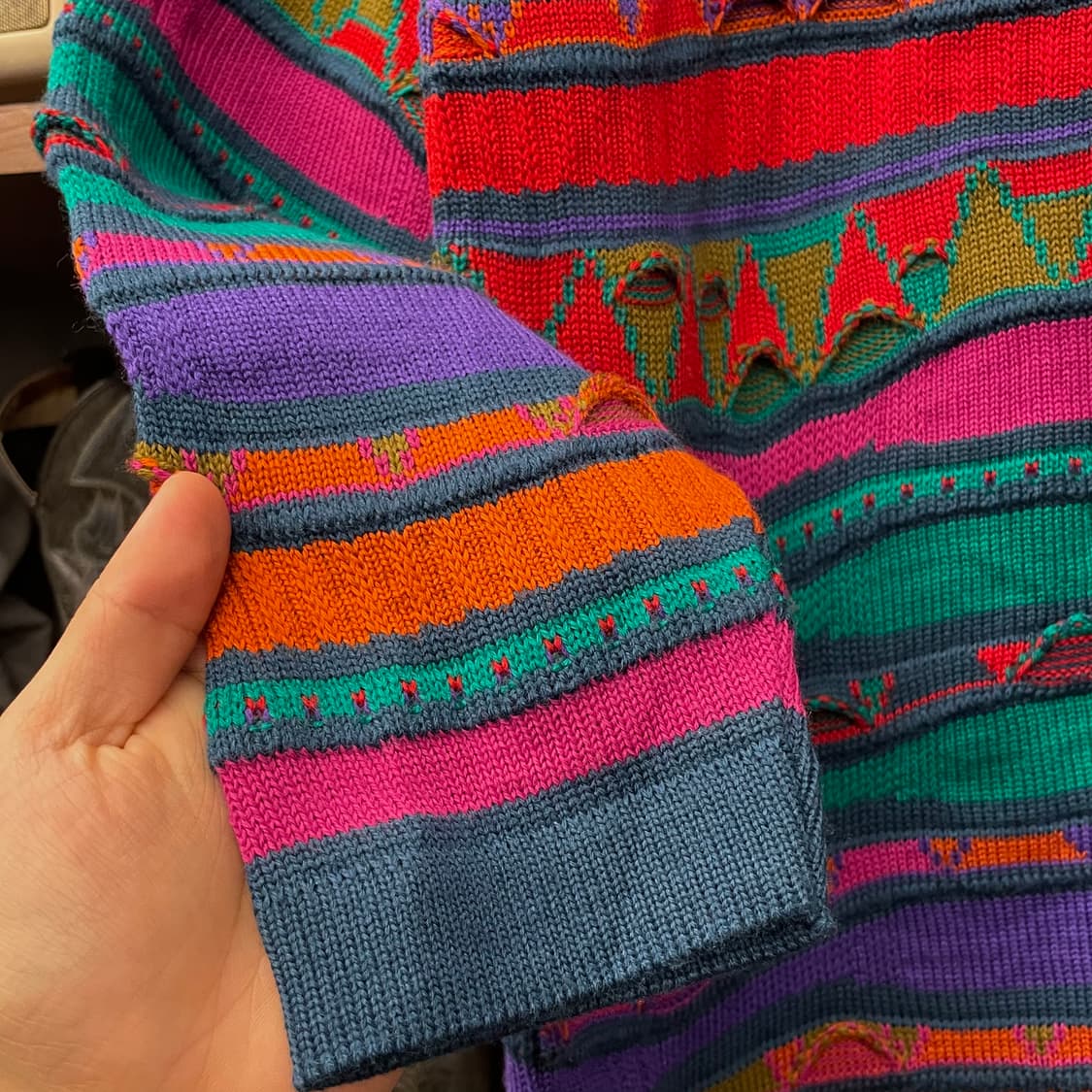 빈티지 케이블 3D 쿠지 스타일 울 니트 스웨터 상품이미지5