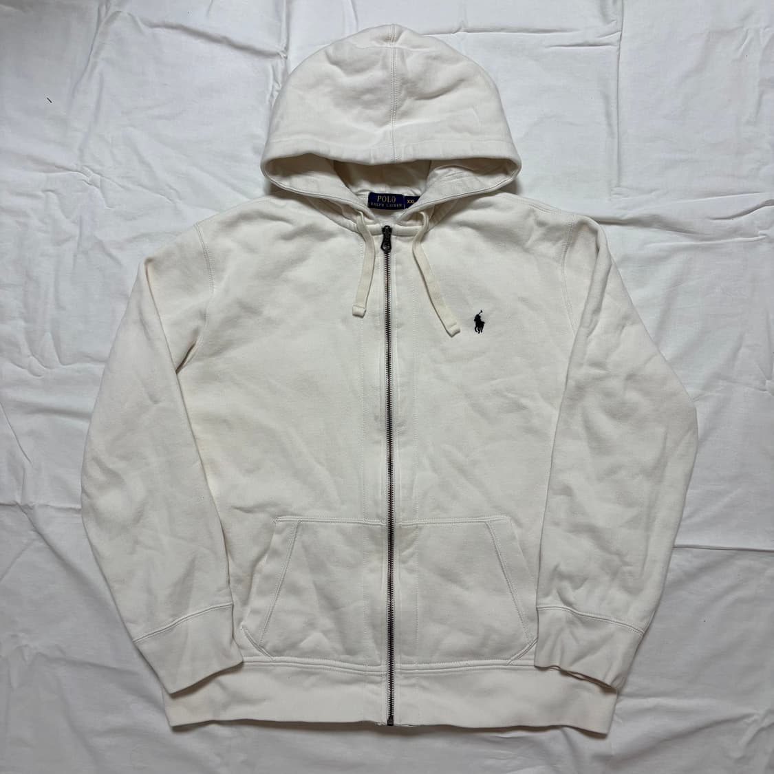 폴로 후드집업 화이트 핀터깔 xxl 상품이미지1