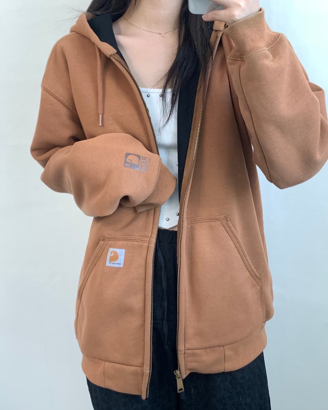 Carhartt 칼하트 카멜브라운 후드집업 상품이미지2