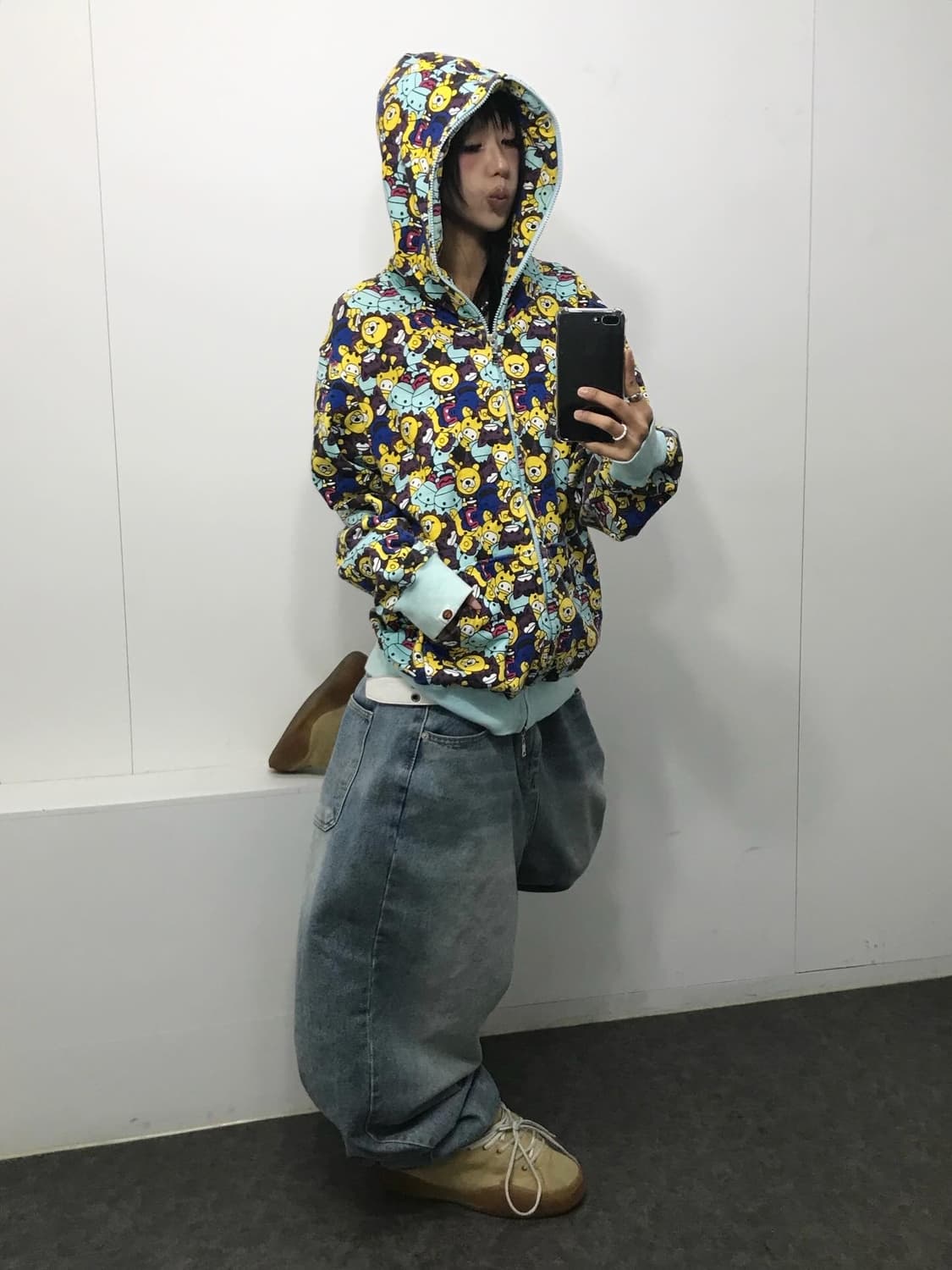 베이비마일로 풀패턴 민트 투웨이 후드집업 상품이미지4