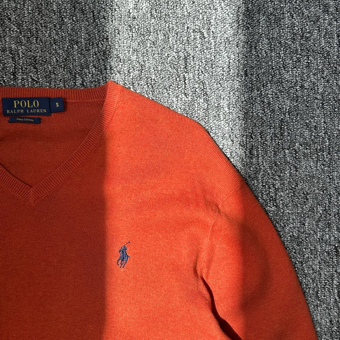 폴로 랄프로렌 피마 코튼 오렌지 브이넥 니트 상품이미지2