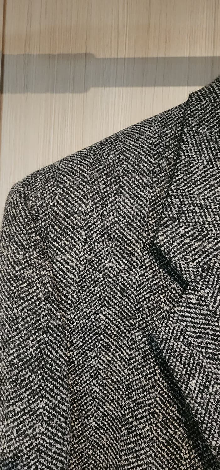 그레이 헤링본 3버튼 트위드자켓 XL 상품이미지3