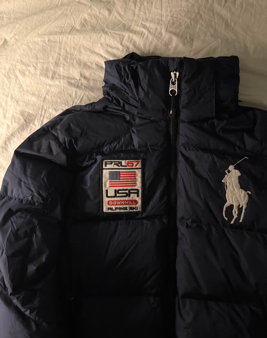 폴로 빅포니 성조기 패딩 네이비 상품이미지3