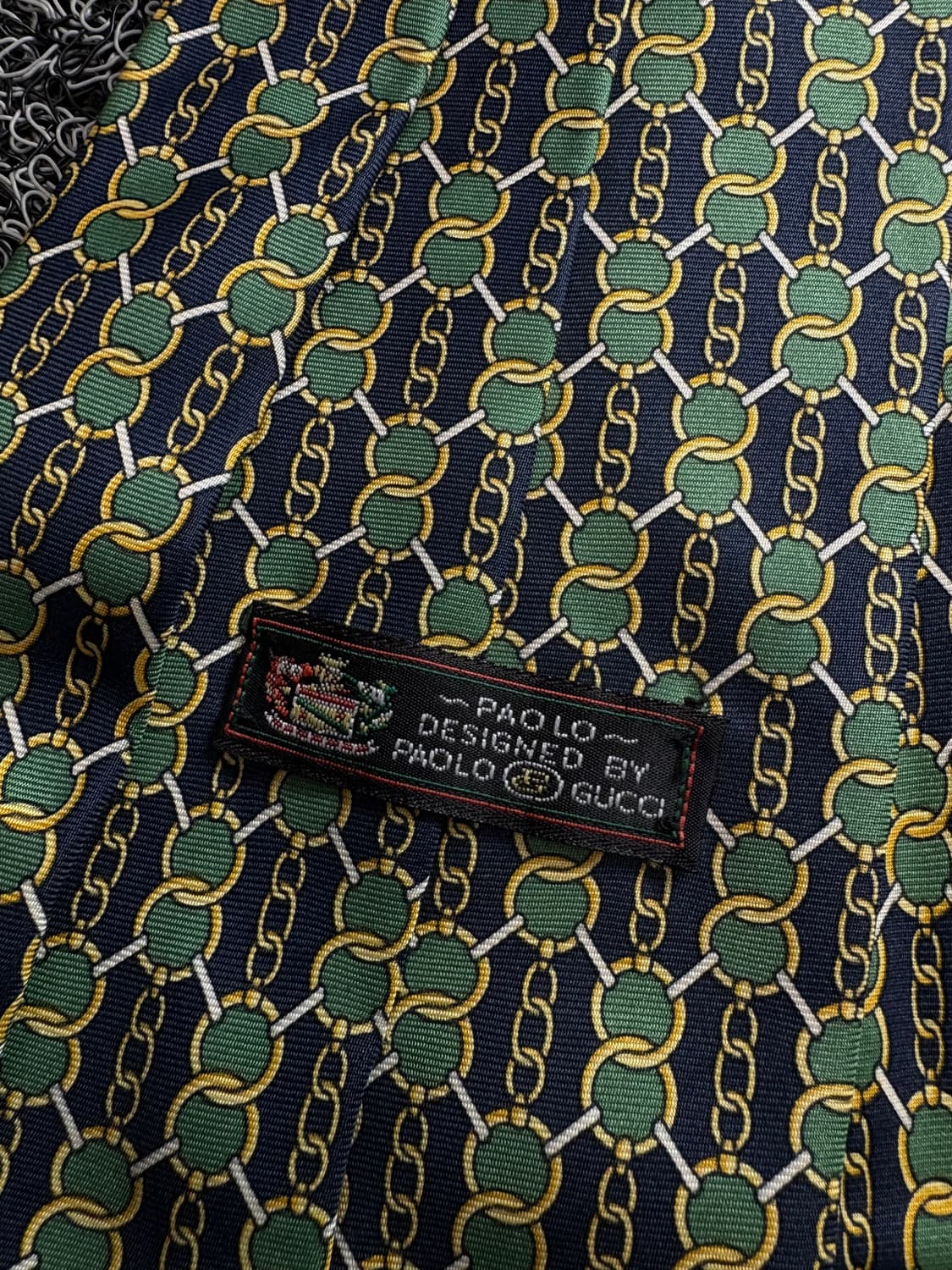 파올로 구찌 체인 체크 패턴 아카이브 넥타이 3929 상품이미지5