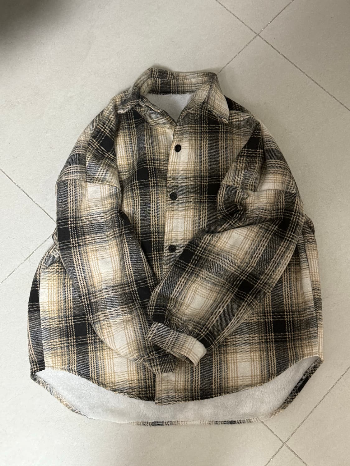 기모 체크 남방 상품이미지2