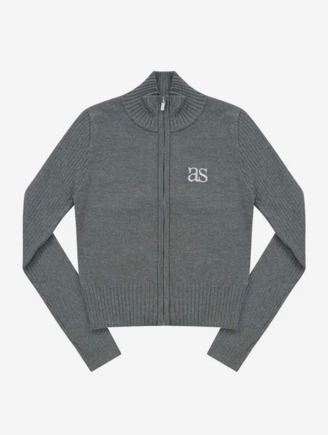 MARON KNIT ZIP-UP / CHARCOAL 상품이미지1