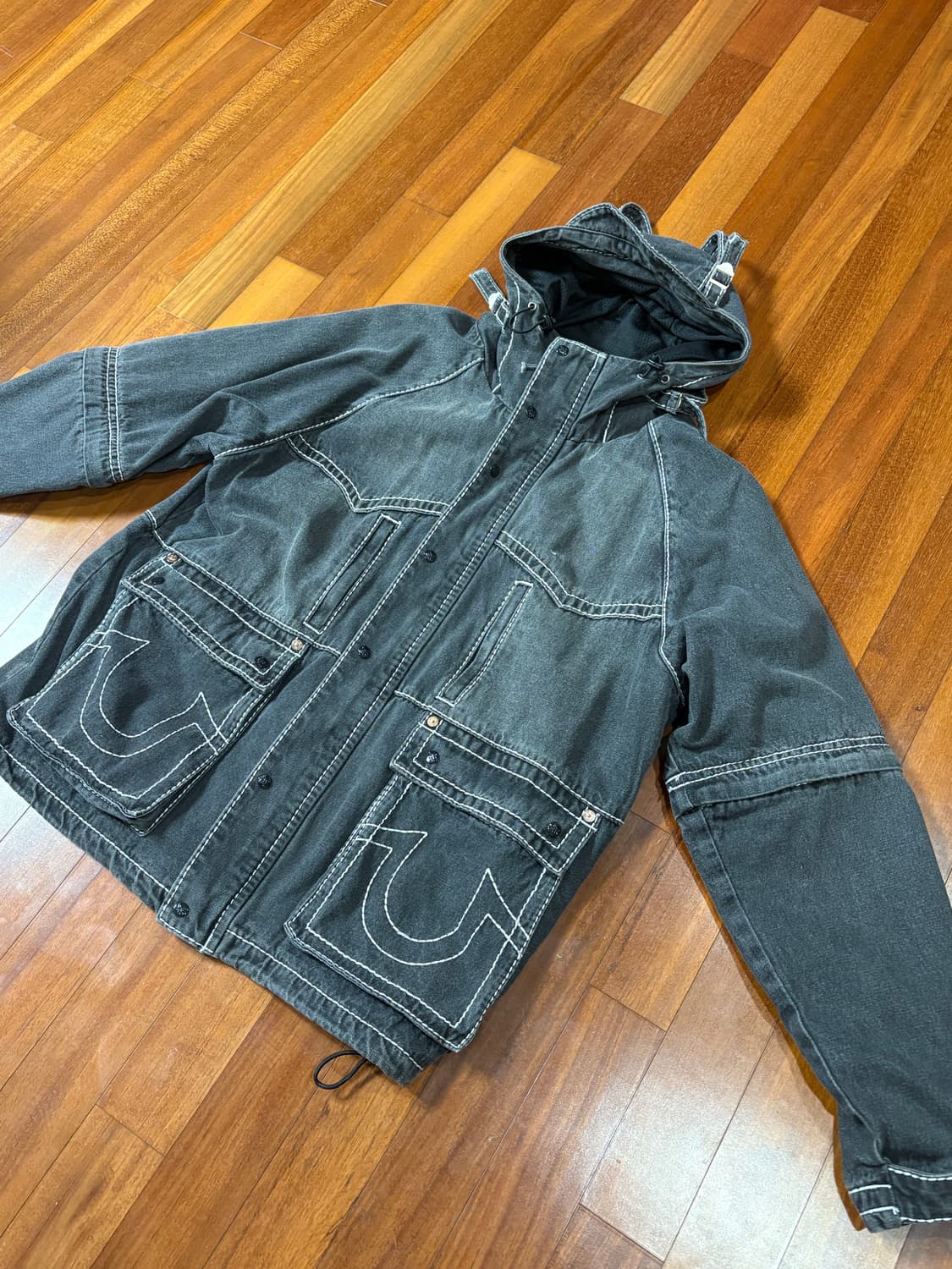 트루릴리전 x 페치 협업, 데님 후드자켓 상품이미지1