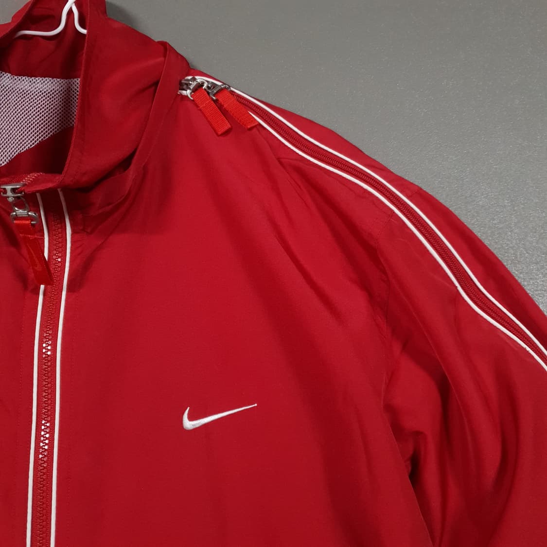 실측 XL) 00s 나이키 올드스쿨 스우시 지퍼 사이드라인 바람막이 자켓 상품이미지2
