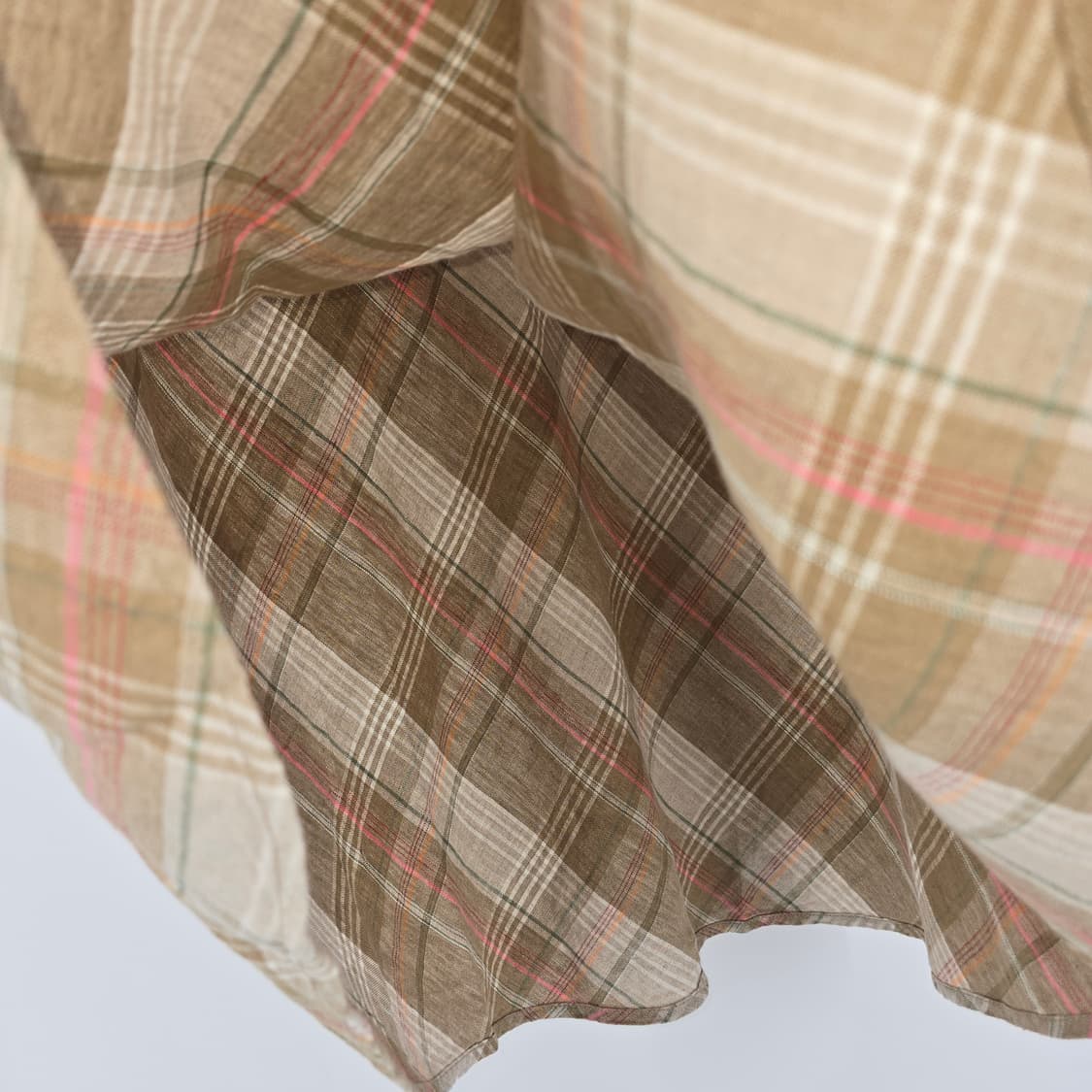 Eddie Bauer 린넨 체크 롱 내추럴 스커트 [B50533 상품이미지3