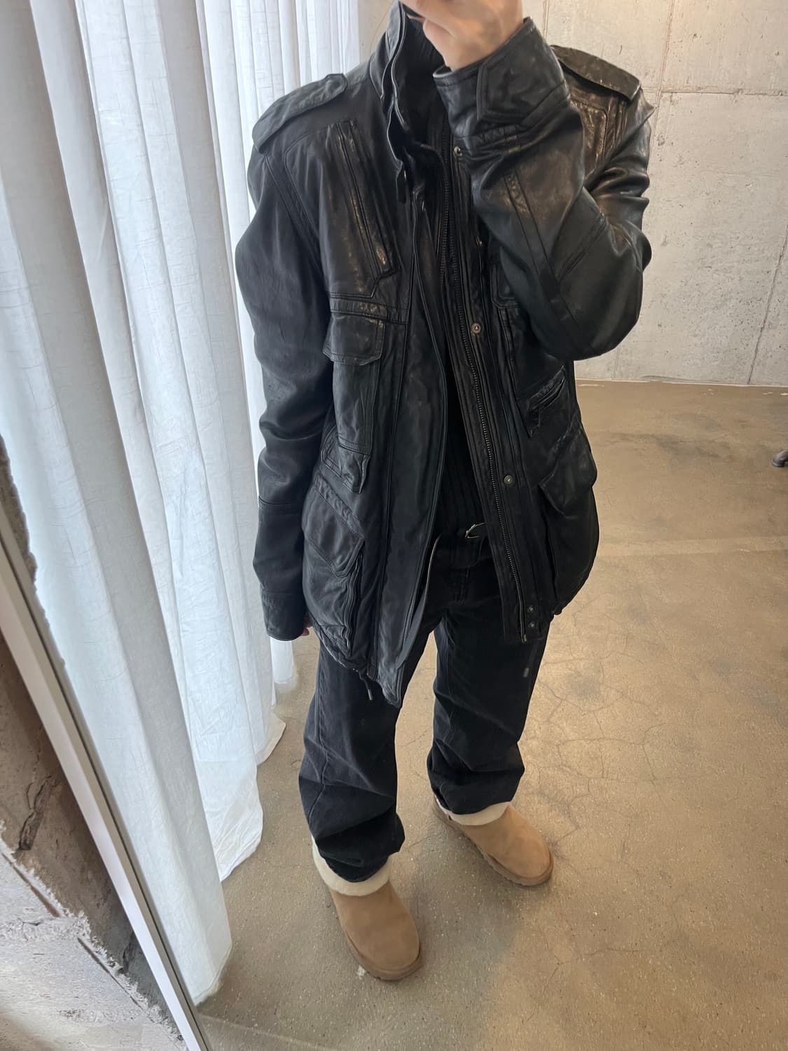 lambskin 천연 양가죽 자켓 블랙 상품이미지2