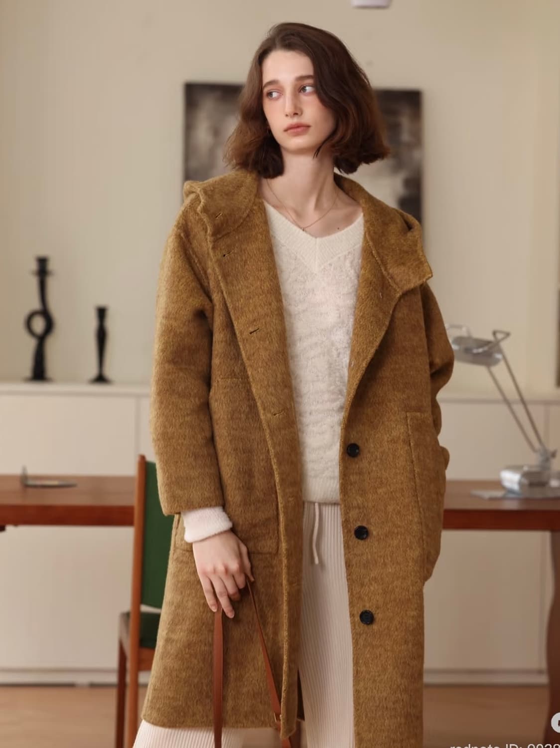 A.P.C. 아페쎄 정품 프렌치 무드 브라운 후드 울 코트 xs 55 상품이미지2