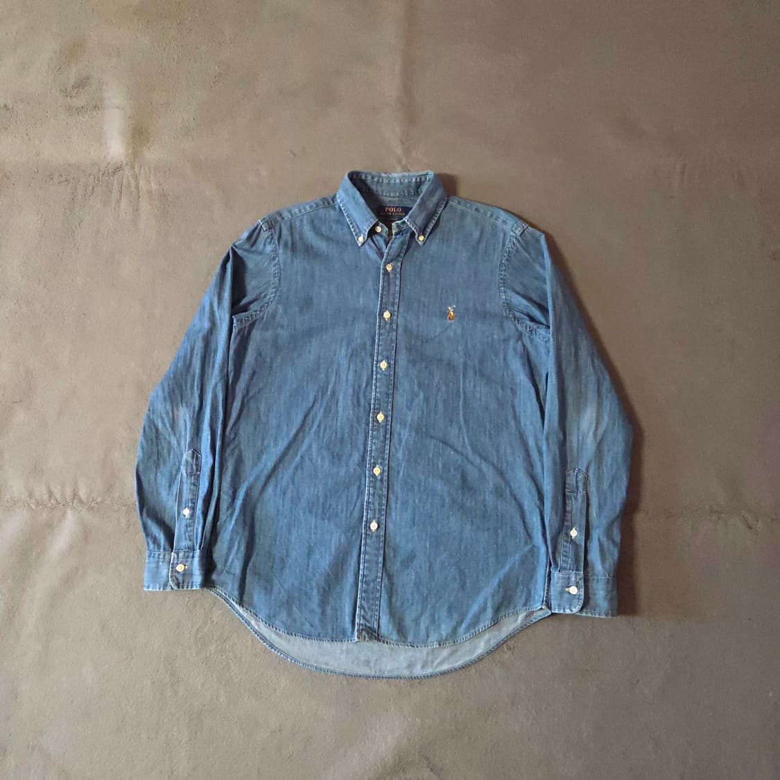 폴로 클래식핏 샴브레이 데님 셔츠 M 상품이미지3