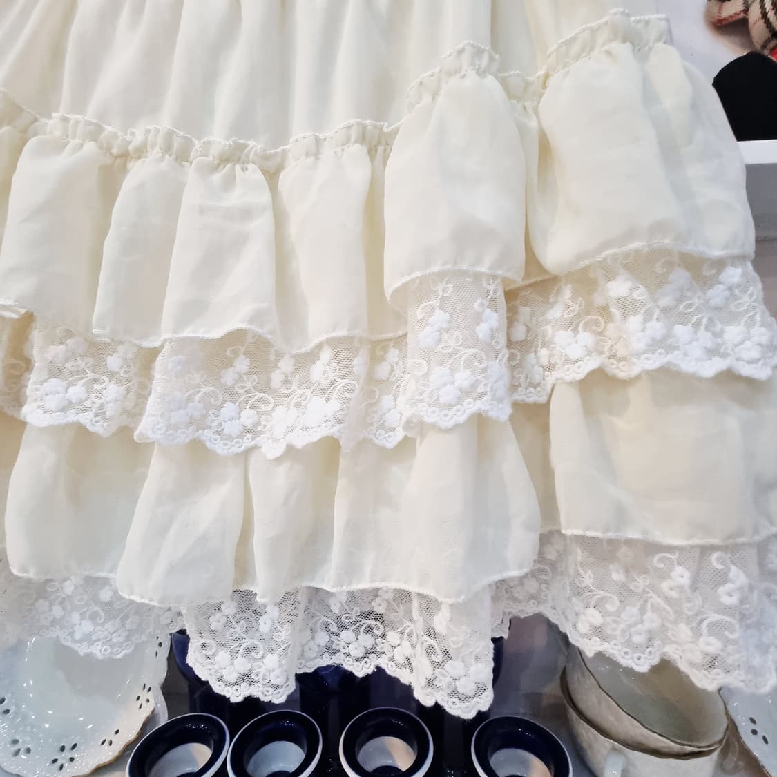 아이보리 케이크 레이스 스커트 상품이미지2