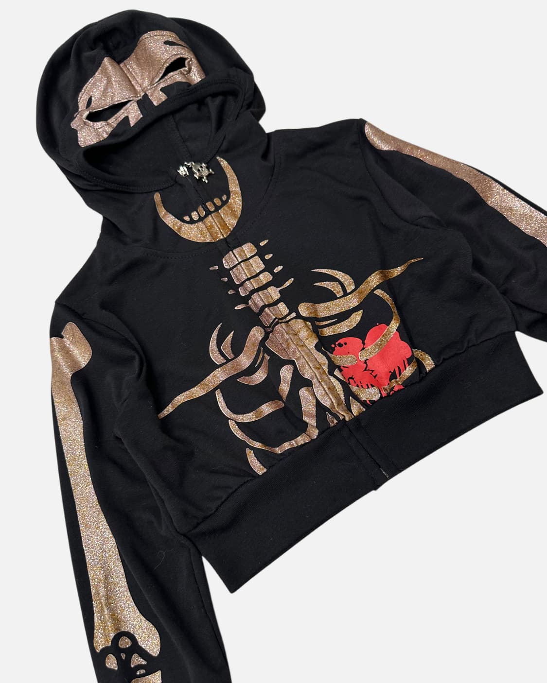 skull born crop hood zip-up 상품이미지3